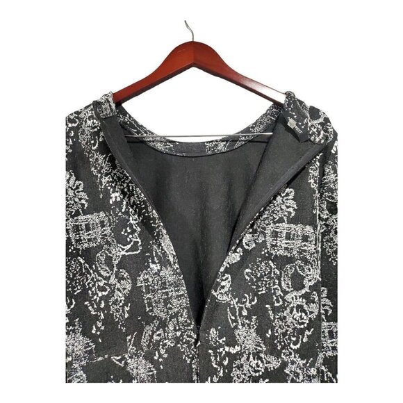 Nine West Women's Black White Fit & Flare Dress Stretch Textured 3/4 Sleeve Sz 8 - Picture 9 of 13